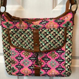 Beautiful Artsy Multi color Prints women Crossbody bag purse